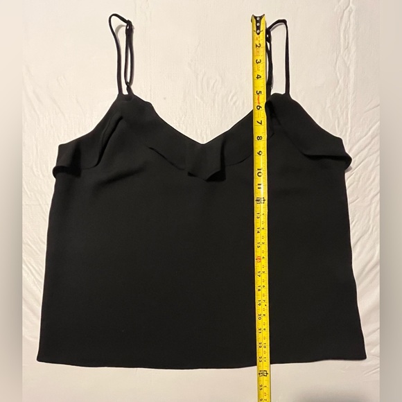 III Ruffle in front & back Cami Top Blouse Black Adjustable Spaghetti Strap - Picture 5 of 11